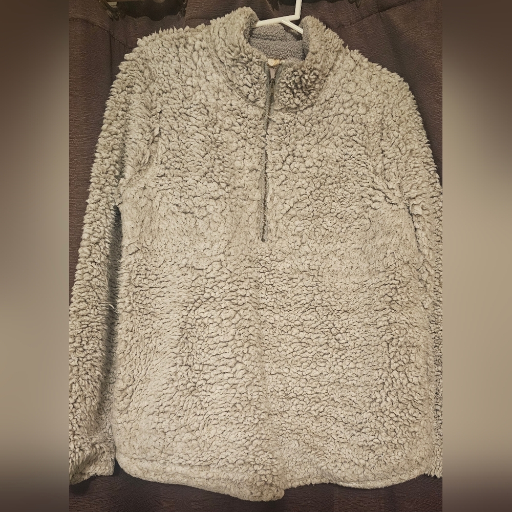 ENTRO COZY GRAY SHERPA PULLOVER SIZE LARGE - Picture 9 of 10